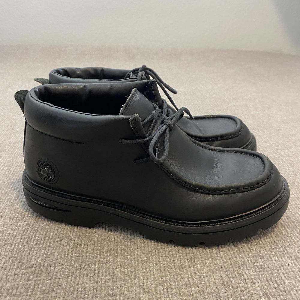 Timberland Boots Mens Size 10 Black Leather Chukka Ankle Lined Casual 59019